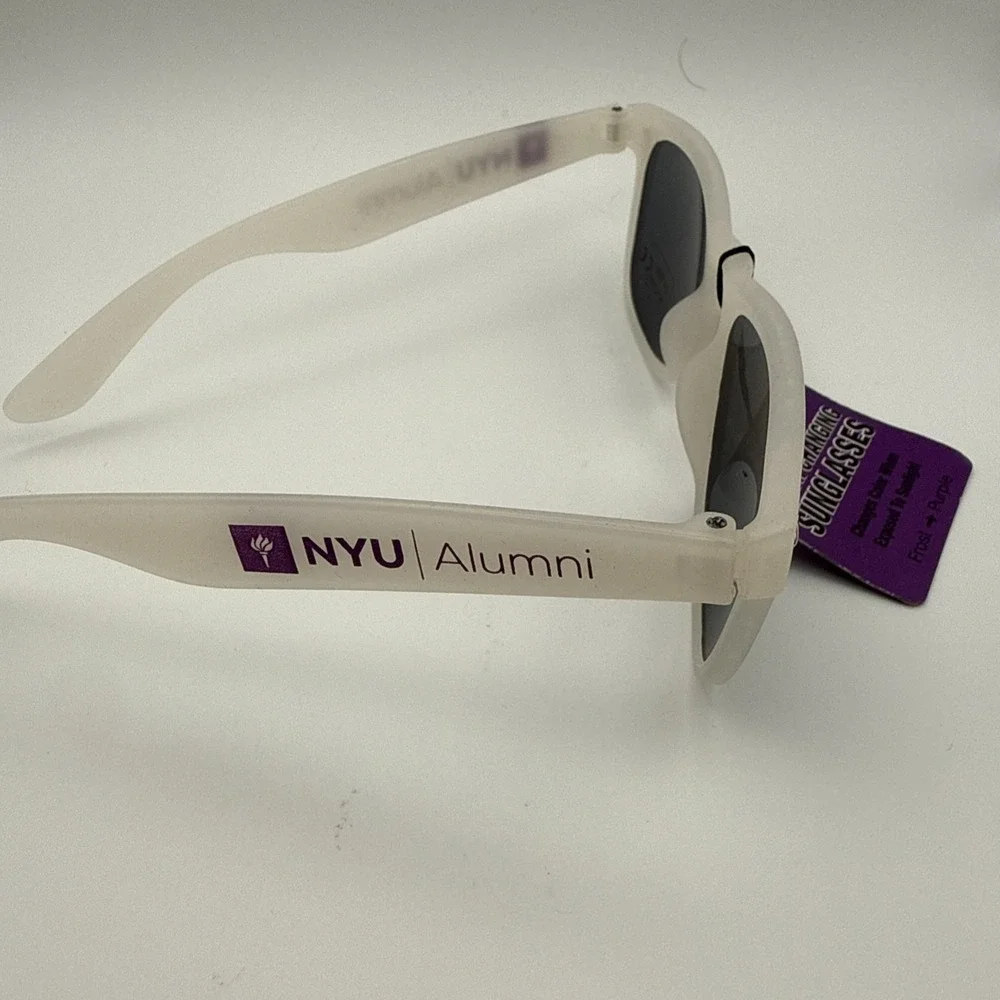 NYU Alumni New York University Sunglasses NEW Color Changing Frost to Purple